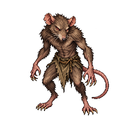 王道ファンタジーの敵キャラ「ラットマン」の立ち絵イラスト