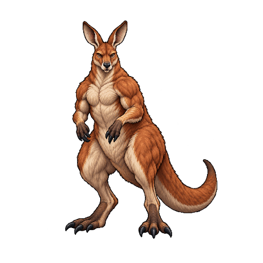 王道ファンタジーの敵キャラ「大カンガルー」の立ち絵イラスト