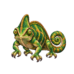 王道ファンタジーの敵キャラ「カメレオン獣」の立ち絵イラスト