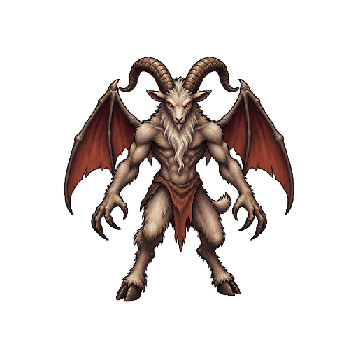 王道ファンタジーの敵キャラ「山羊の悪魔」の立ち絵イラスト
