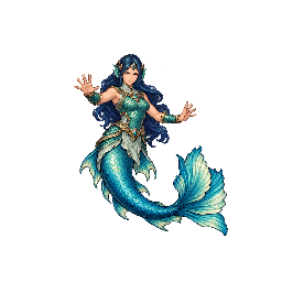 王道ファンタジーの敵キャラ「マーメイド」の立ち絵イラスト