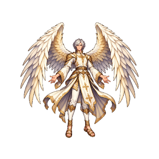 王道ファンタジーの敵キャラ「天使」の立ち絵イラスト