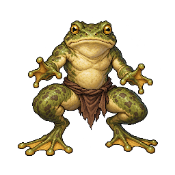 王道ファンタジーの敵キャラ「カエル人」の立ち絵イラスト