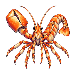 王道ファンタジーの敵キャラ「砲肘テッポウエビ」の立ち絵イラスト