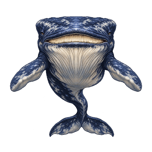 王道ファンタジーの敵キャラ「潮門ヒゲクジラ」の立ち絵イラスト