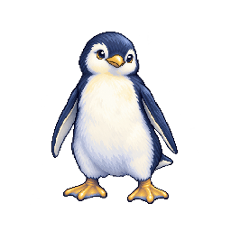 王道ファンタジーの敵キャラ「氷靴ペンギン」の立ち絵イラスト