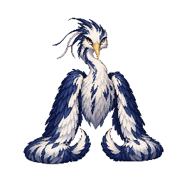 和風・妖怪の敵キャラ「羽杖の沼鷺」の立ち絵イラスト
