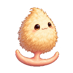 かわいい・コミカルの敵キャラ「ゆりかご足のふわたま」の立ち絵イラスト
