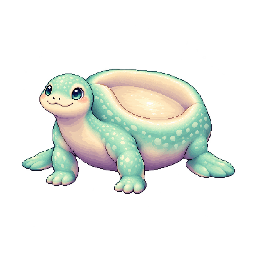 かわいい・コミカルの敵キャラ「たらい背のおもり亀」の立ち絵イラスト
