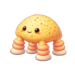 かわいい・コミカルの敵キャラ「ひだ足のスポンジっこ」の立ち絵イラスト