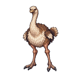 王道ファンタジーの敵キャラ「砂駆けダチョウ」の立ち絵イラスト