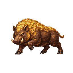 世界の神話・伝承の敵キャラ「金鬣のグリンブルスティ」の立ち絵イラスト