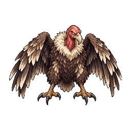 ハゲワシの敵キャラ立ち絵イラスト(王道ファンタジー)