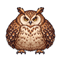 大フクロウの敵キャラ立ち絵イラスト(王道ファンタジー)