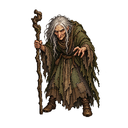 王道ファンタジーの敵キャラ「森の魔女」の立ち絵イラスト