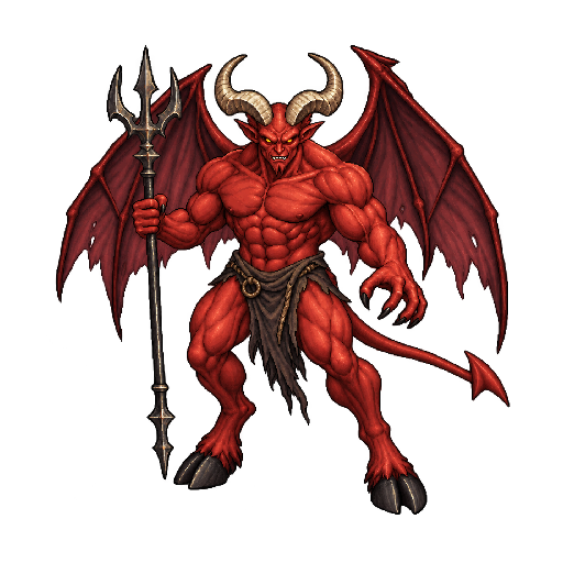 王道ファンタジーの敵キャラ「ホーンドデビル」の立ち絵イラスト