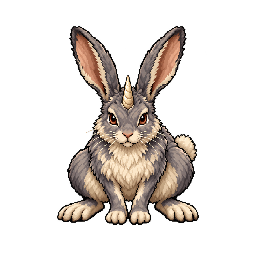 角ウサギの敵キャラ立ち絵イラスト(王道ファンタジー)