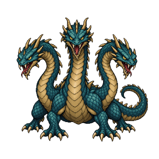 ヒュドラの敵キャラ立ち絵イラスト(王道ファンタジー)