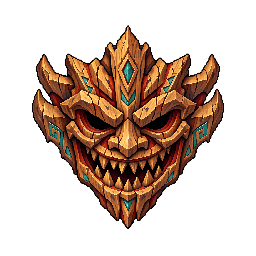 王道ファンタジーの敵キャラ「呪いの仮面」の立ち絵イラスト