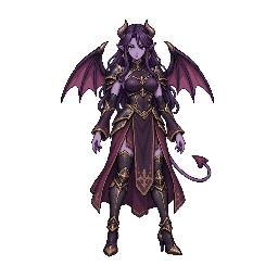 サキュバスの敵キャラ立ち絵イラスト(王道ファンタジー)