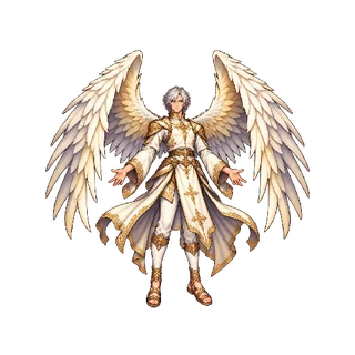 王道ファンタジーの敵キャラ「天使」の立ち絵イラスト
