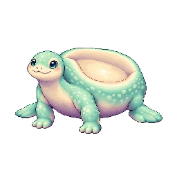 かわいい・コミカルの敵キャラ「たらい背のおもり亀」の立ち絵イラスト