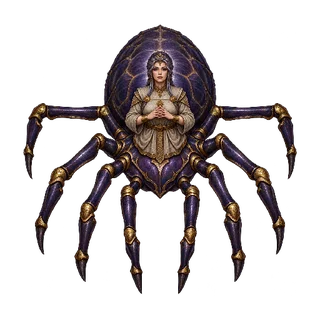 王道ファンタジーの敵キャラ「架網の蜘蛛母」の立ち絵イラスト