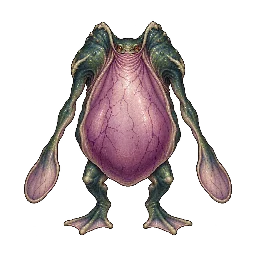 クトゥルフ神話風の敵キャラ「潮嚢の祈り手」の立ち絵イラスト