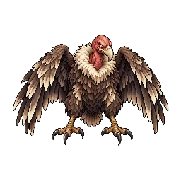 ハゲワシの敵キャラ立ち絵イラスト（王道ファンタジー）