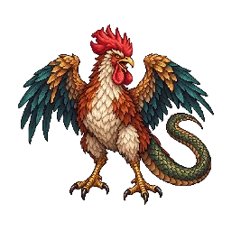 コカトリスの敵キャラ立ち絵イラスト（王道ファンタジー）
