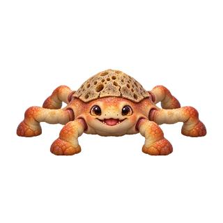 かわいい・コミカルの敵キャラ「ほろほろ背のかじりガニ」の立ち絵イラスト