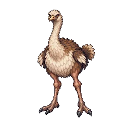 王道ファンタジーの敵キャラ「砂駆けダチョウ」の立ち絵イラスト