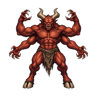 王道ファンタジーの敵キャラ「四腕の魔人」の立ち絵イラスト