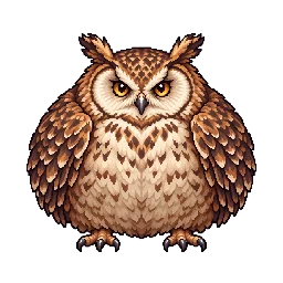 大フクロウの敵キャラ立ち絵イラスト（王道ファンタジー）