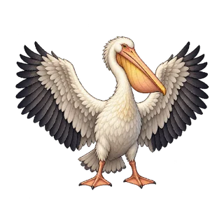 王道ファンタジーの敵キャラ「大ペリカン」の立ち絵イラスト