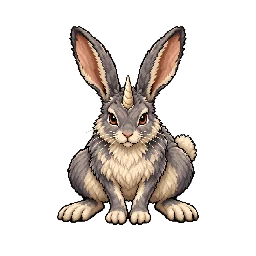 角ウサギの敵キャラ立ち絵イラスト（王道ファンタジー）