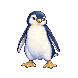 王道ファンタジーの敵キャラ「氷靴ペンギン」の立ち絵イラスト