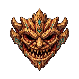 王道ファンタジーの敵キャラ「呪いの仮面」の立ち絵イラスト