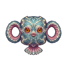 クトゥルフ神話風の敵キャラ「環鰭汲み」の立ち絵イラスト