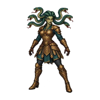 王道ファンタジーの敵キャラ「メデューサ」の立ち絵イラスト