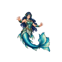 王道ファンタジーの敵キャラ「マーメイド」の立ち絵イラスト