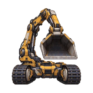 SF・機械・宇宙生物の敵キャラ「片腕の月掘機」の立ち絵イラスト