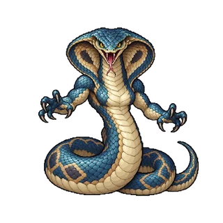 王道ファンタジーの敵キャラ「ナーガ」の立ち絵イラスト