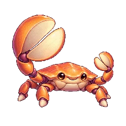 かわいい・コミカルの敵キャラ「うちわばさみのカニ隊長」の立ち絵イラスト