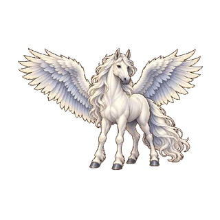 王道ファンタジーの敵キャラ「ペガサス」の立ち絵イラスト