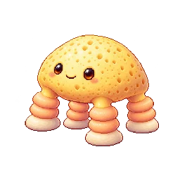 かわいい・コミカルの敵キャラ「ひだ足のスポンジっこ」の立ち絵イラスト