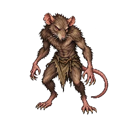 王道ファンタジーの敵キャラ「ラットマン」の立ち絵イラスト