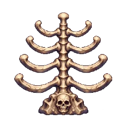 王道ファンタジーの敵キャラ「肋竪琴の亡骸」の立ち絵イラスト