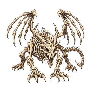 王道ファンタジーの敵キャラ「スケルトンドラゴン」の立ち絵イラスト