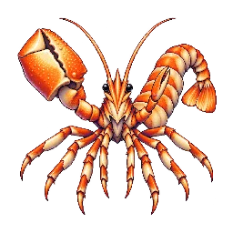 王道ファンタジーの敵キャラ「砲肘テッポウエビ」の立ち絵イラスト
